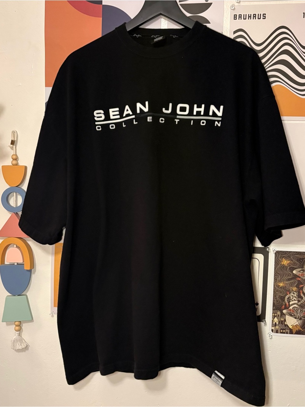 Sean John Black Short-Sleeve Logo Tee